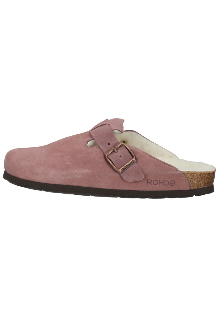 Rohde Hausschuhe Veloursleder Altrosa Warmfutter