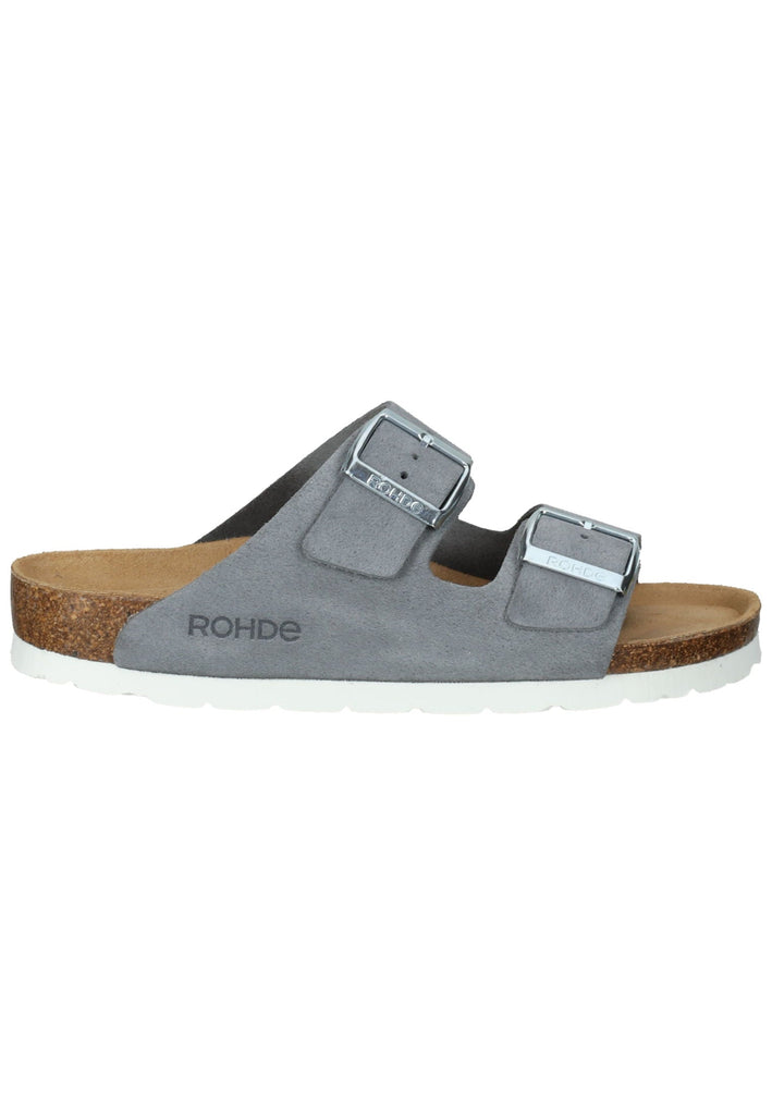 Rohde Hausschuhe Veloursleder Hellgrau