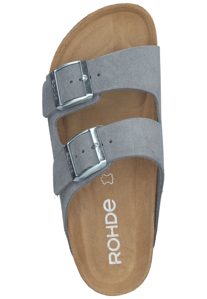 Rohde Hausschuhe Veloursleder Hellgrau