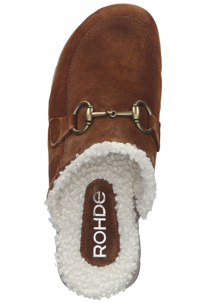 Rohde Hausschuhe Veloursleder Mocca Warmfutter