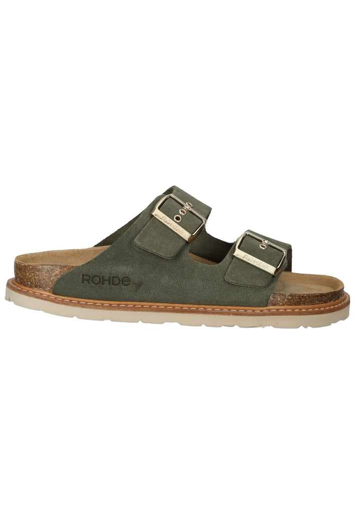Rohde Hausschuhe Veloursleder Olive