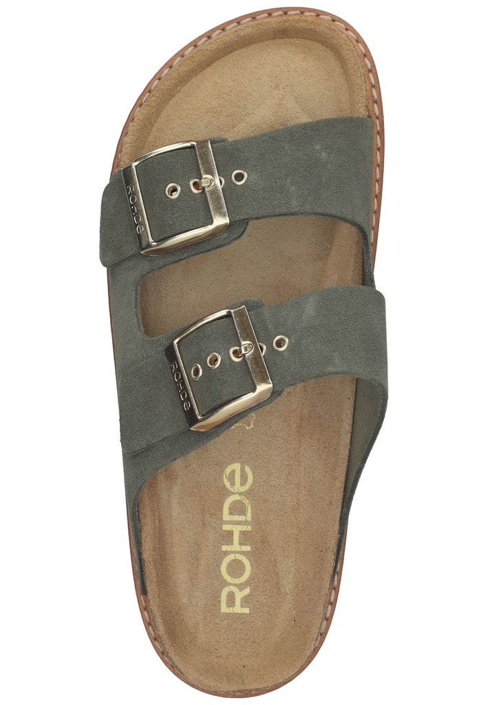 Rohde Hausschuhe Veloursleder Olive