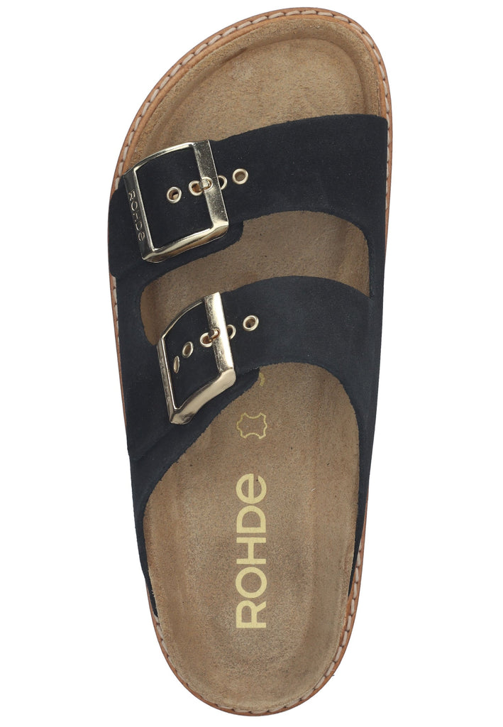 Rohde Hausschuhe Veloursleder Schwarz