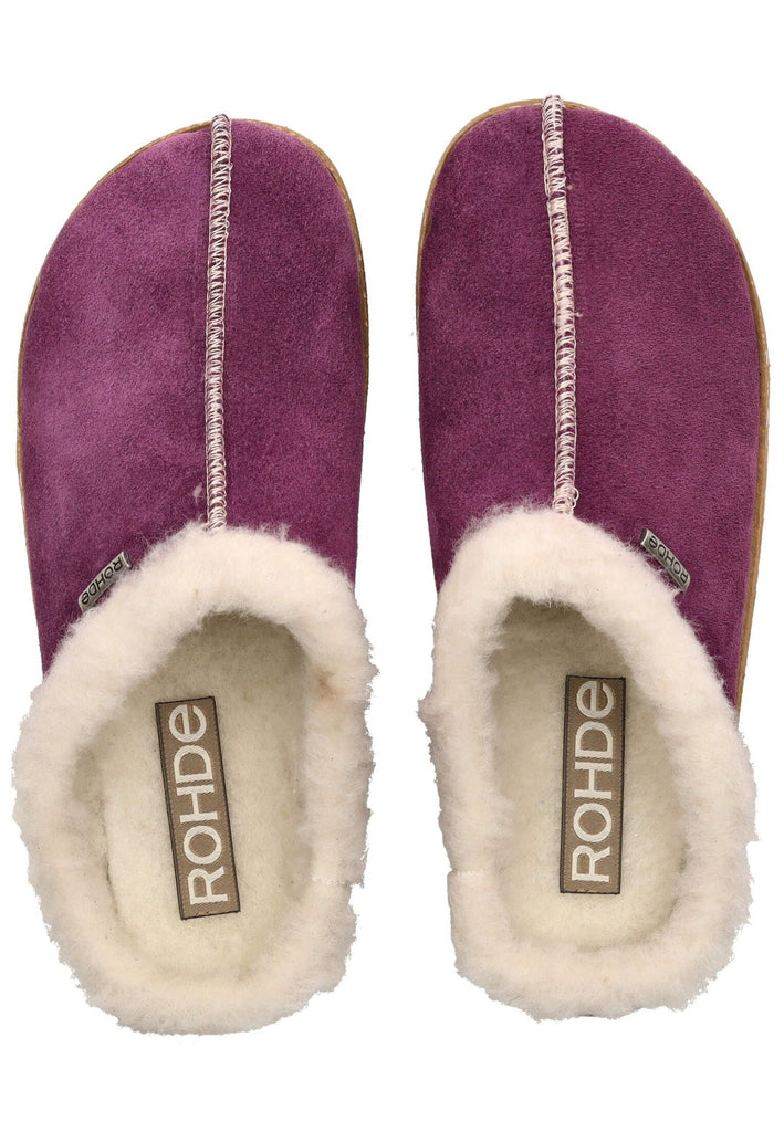 Rohde Hausschuhe Veloursleder Violett Warmfutter