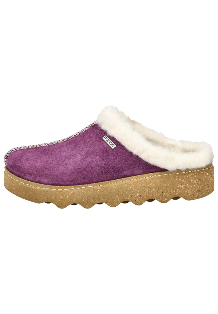 Rohde Hausschuhe Veloursleder Violett Warmfutter