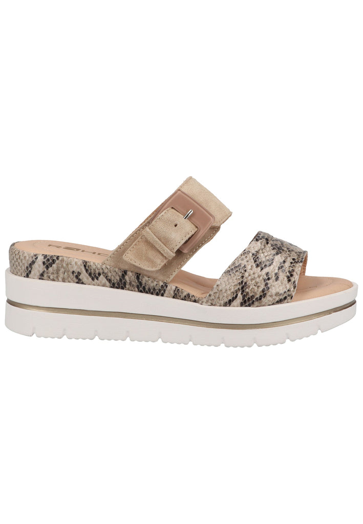 Rohde Pantoletten Leder Beige