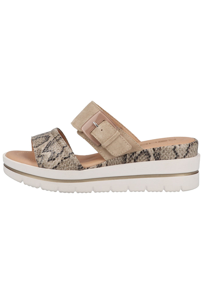 Rohde Pantoletten Leder Beige