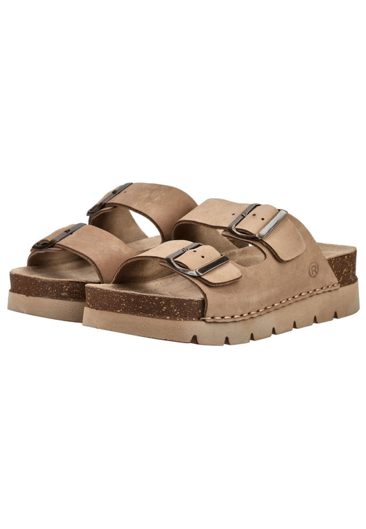Rohde Pantoletten Leder Beige