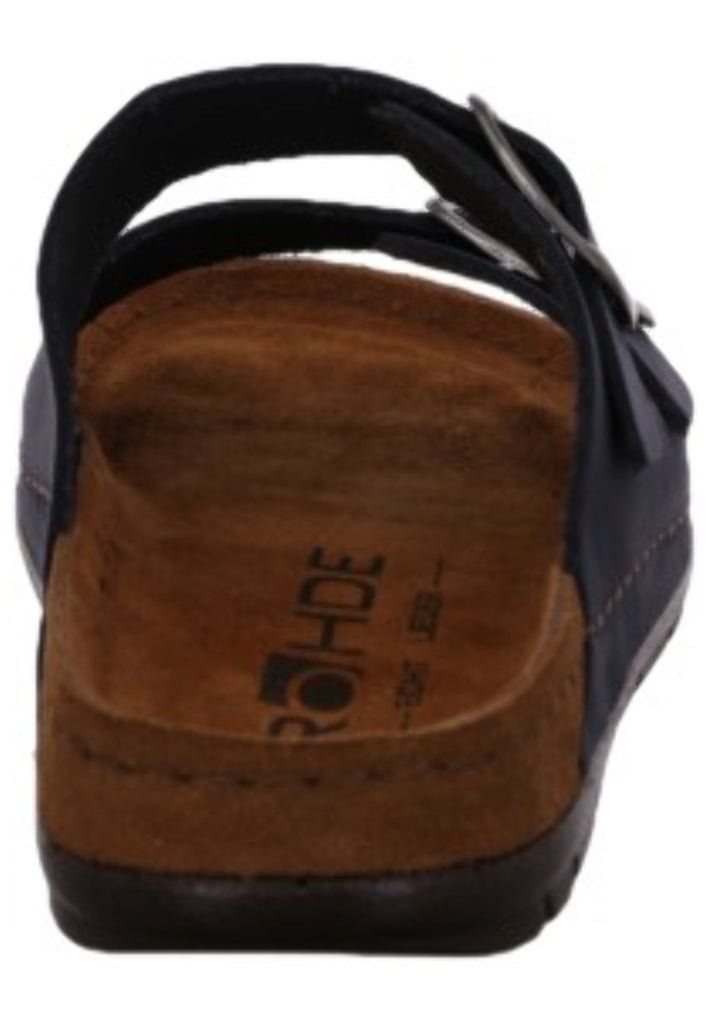 Rohde Pantoletten Leder Dunkelblau