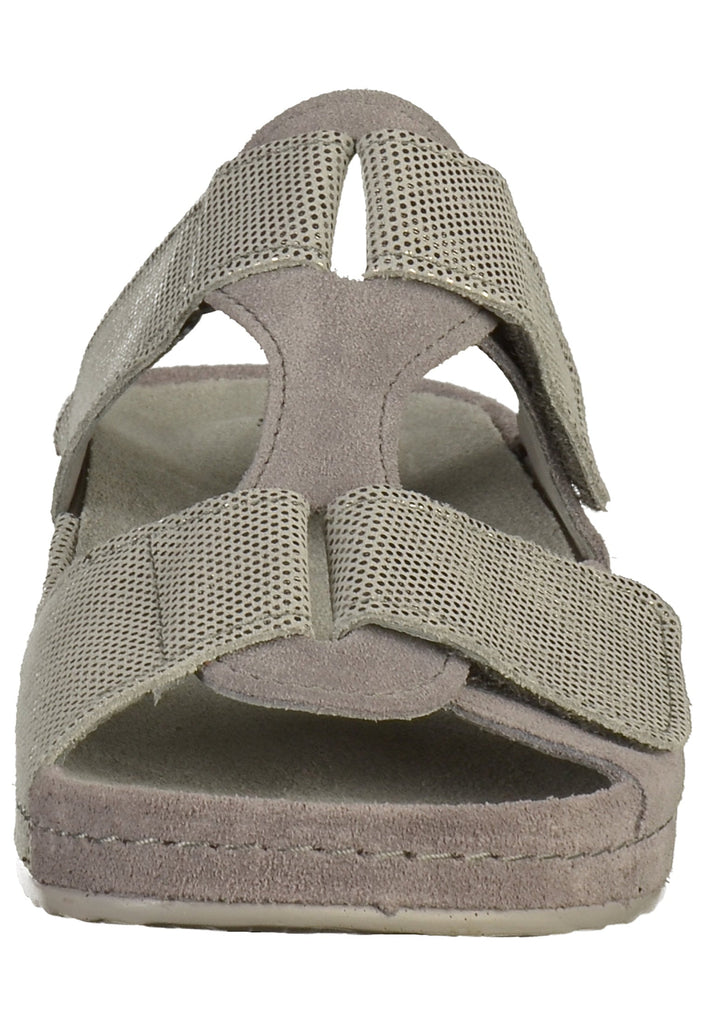 Rohde Pantoletten Leder Grau