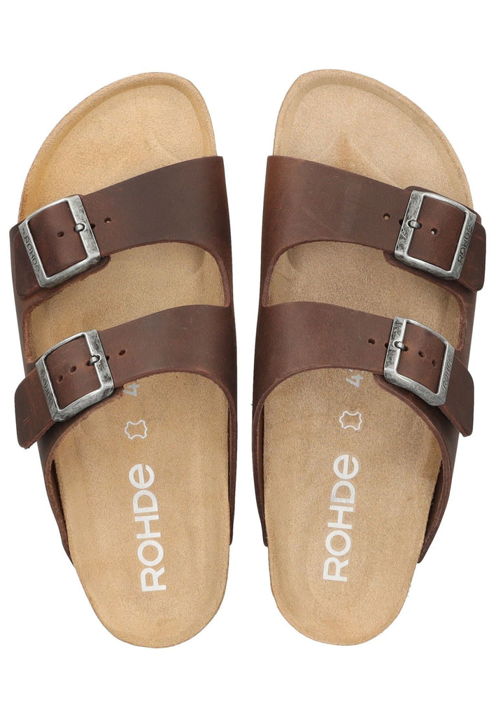 Rohde Pantoletten Leder Mocca