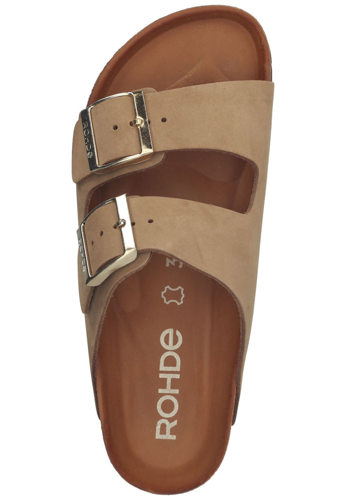 Rohde Pantoletten Leder Natur