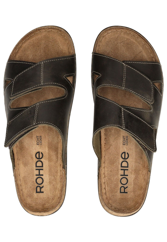 Rohde Pantoletten Leder Olive