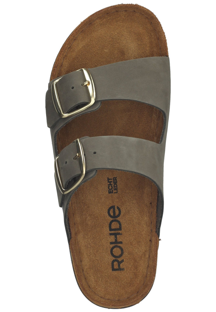 Rohde Pantoletten Leder Olive