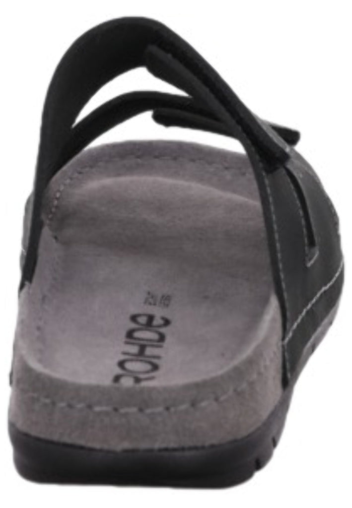 Rohde Pantoletten Leder Schwarz