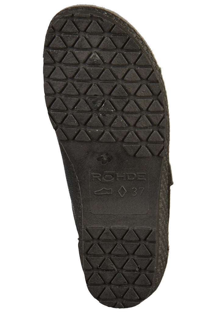 Rohde Pantoletten Leder Schwarz