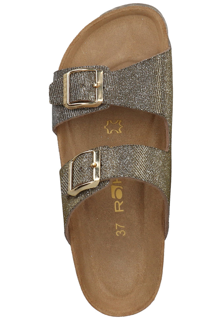 Rohde Pantoletten Lederimitat Gold