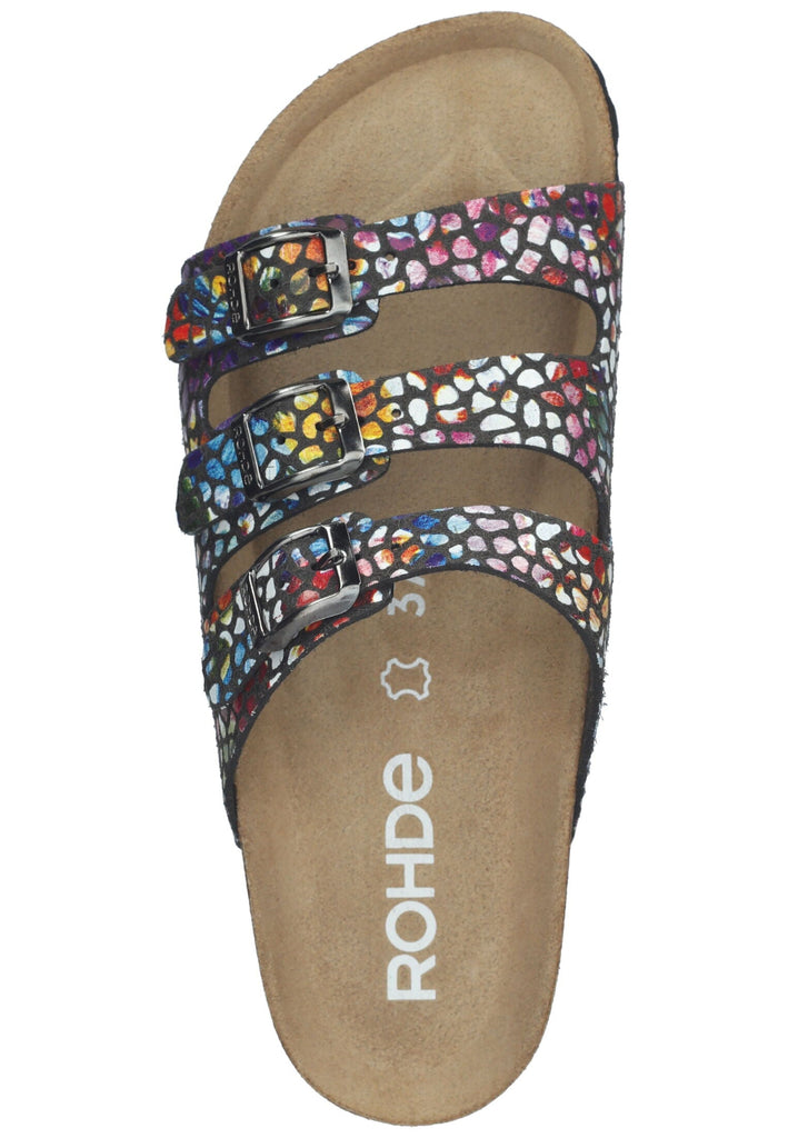 Rohde Pantoletten Lederimitat Mehrfarbig