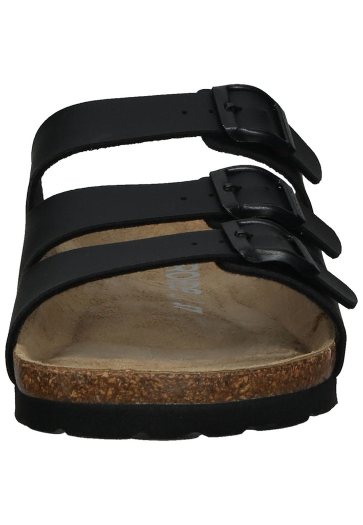 Rohde Pantoletten Lederimitat Schwarz