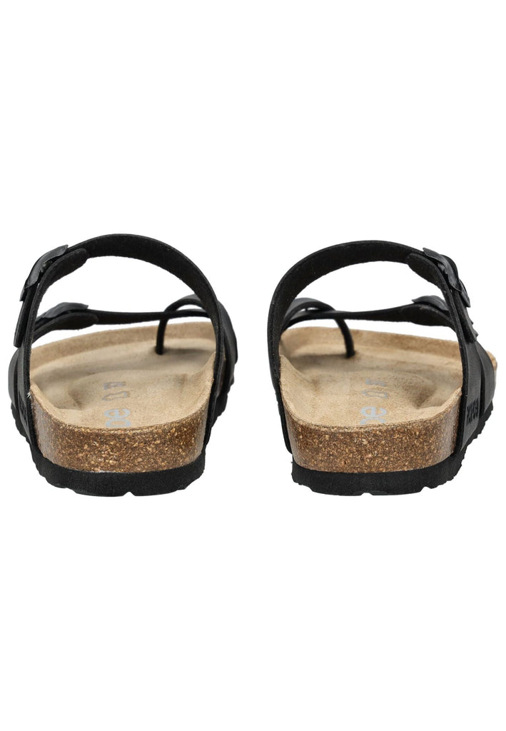 Rohde Pantoletten Lederimitat Schwarz