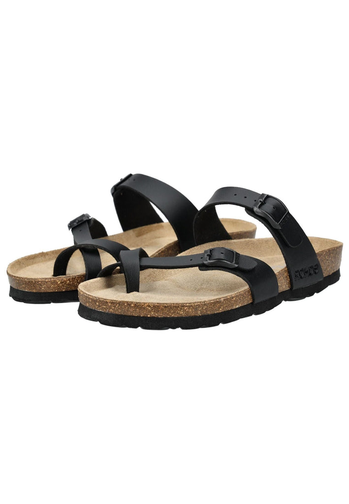 Rohde Pantoletten Lederimitat Schwarz