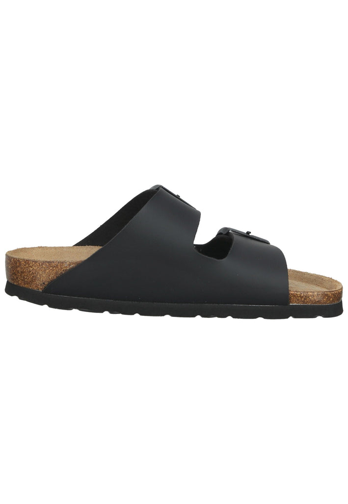 Rohde Pantoletten Lederimitat Schwarz