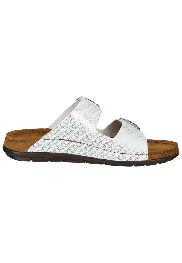Rohde Pantoletten Lederimitat Silber