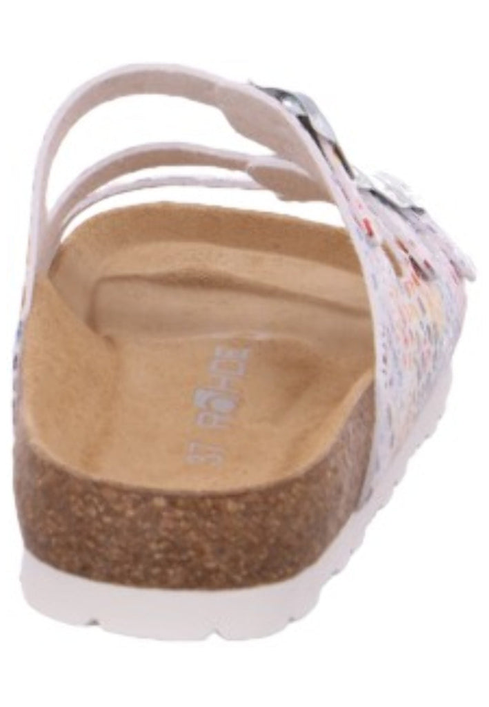 Rohde Pantoletten Lederimitat Weiß kombi