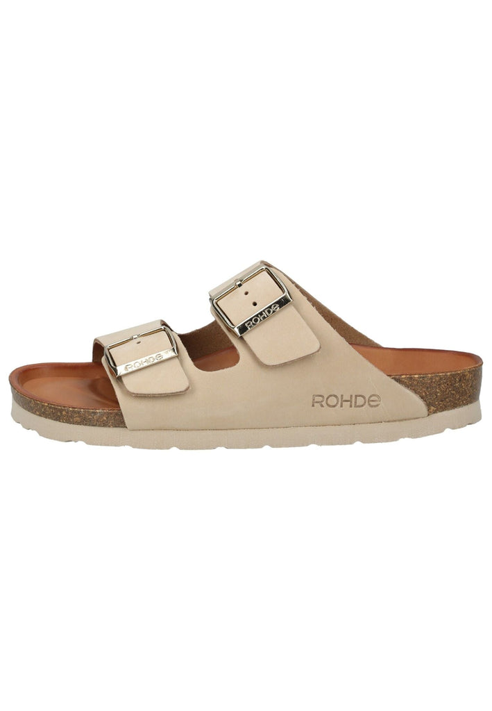 Rohde Pantoletten Nubukleder Beige