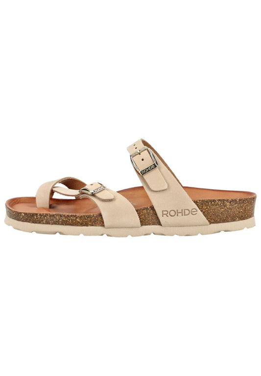 Rohde Pantoletten Nubukleder Beige