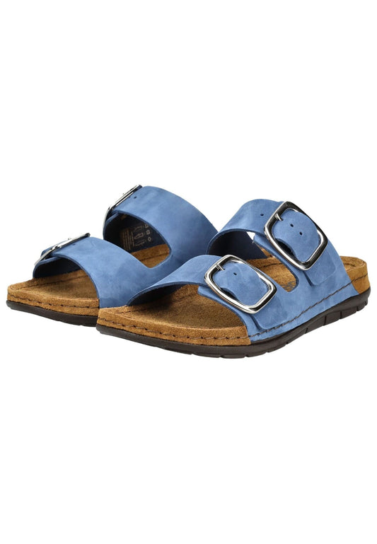 Rohde Pantoletten Nubukleder Blau