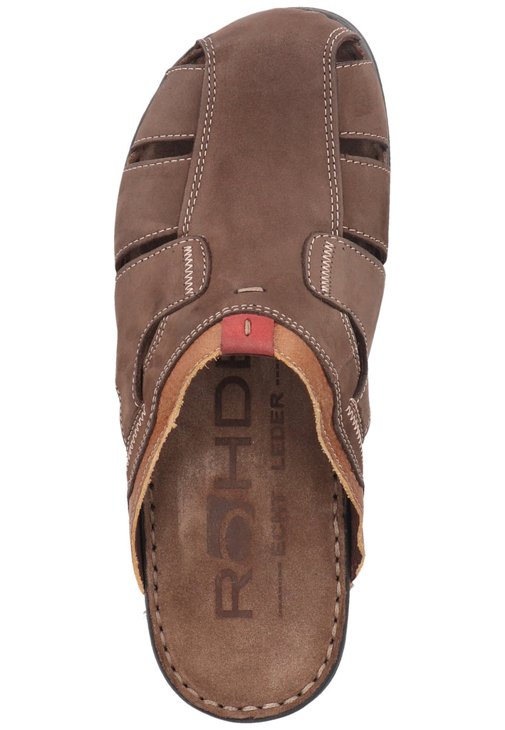 Rohde Pantoletten Nubukleder Dunkelbraun