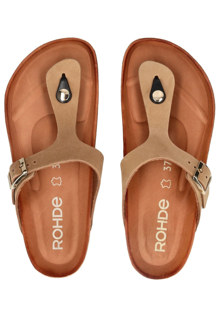 Rohde Pantoletten Nubukleder Natur