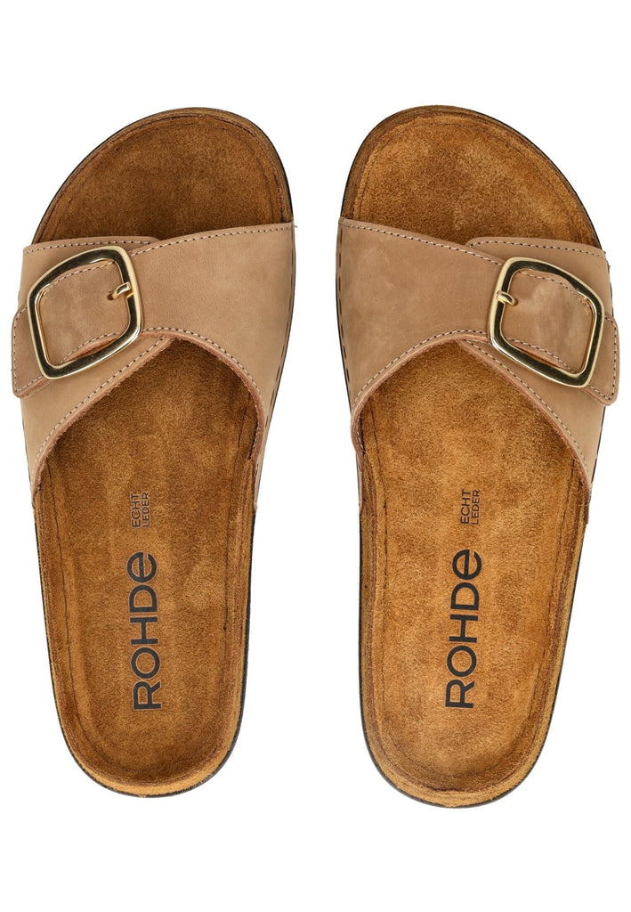 Rohde Pantoletten Nubukleder Natur