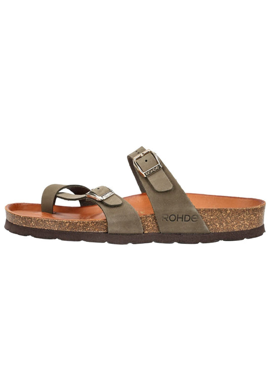 Rohde Pantoletten Nubukleder Olive