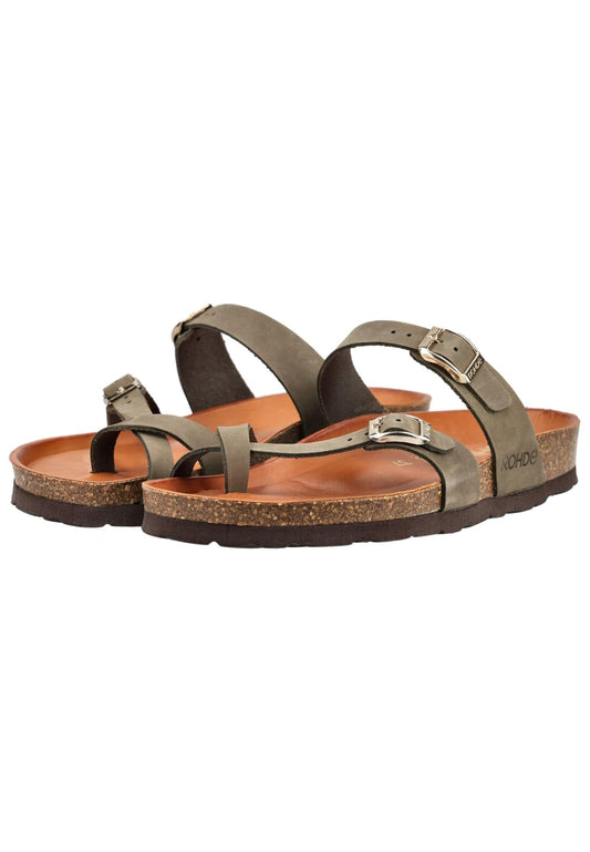 Rohde Pantoletten Nubukleder Olive
