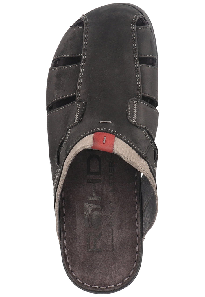 Rohde Pantoletten Nubukleder Schwarz