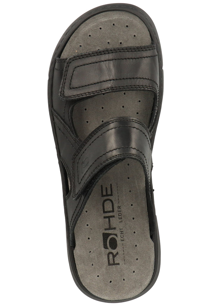 Rohde Pantoletten Nubukleder Schwarz