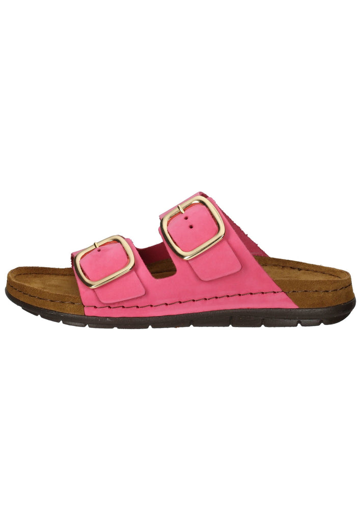 Pantoletten Rohde Hausschuhe Leder Pink