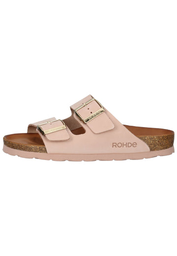 Pantoletten Rohde Hausschuhe Leder Rose