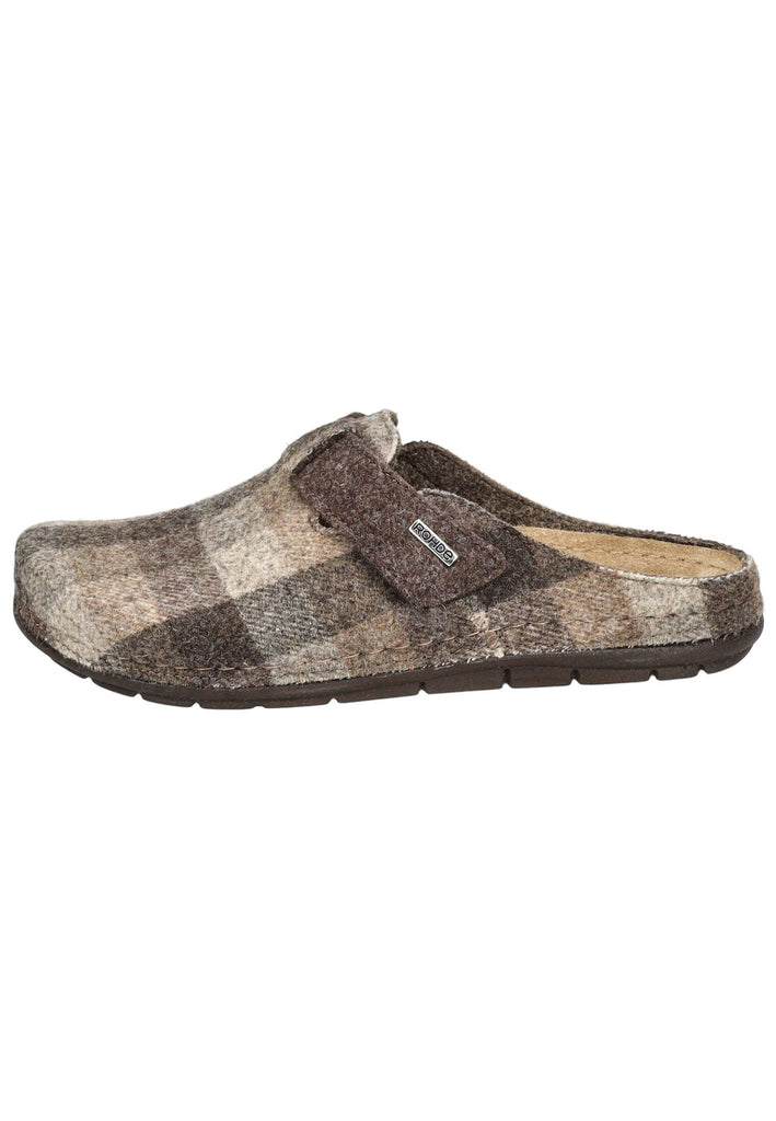 Pantoletten Rohde Hausschuhe Textil Mocca