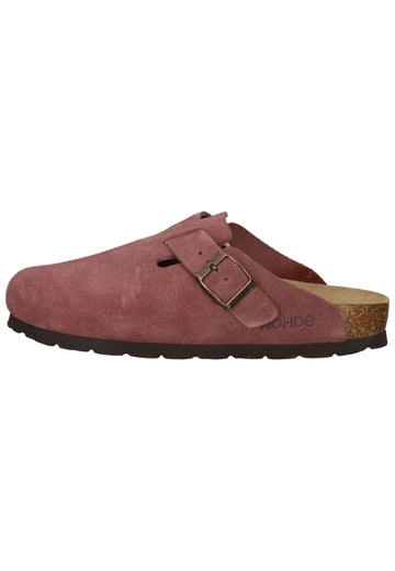 Pantoletten Rohde Hausschuhe Veloursleder Altrosa