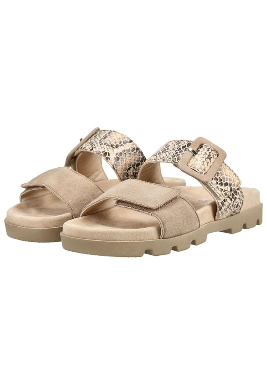 Rohde Pantoletten Veloursleder Beige