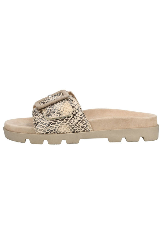 Rohde Pantoletten Veloursleder Beige