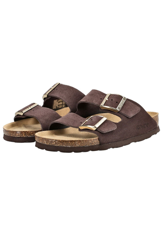 Rohde Pantoletten Veloursleder Mocca