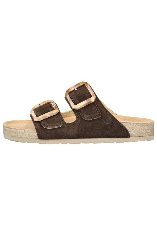 Rohde Pantoletten Veloursleder Mocca