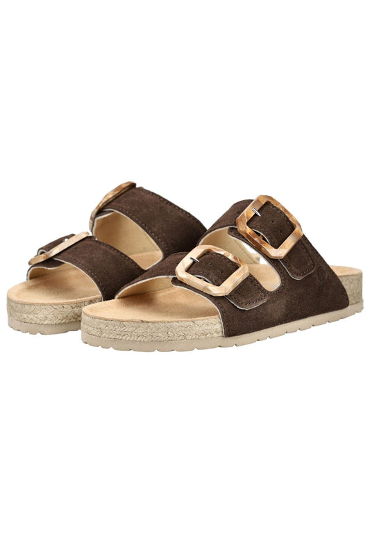 Rohde Pantoletten Veloursleder Mocca