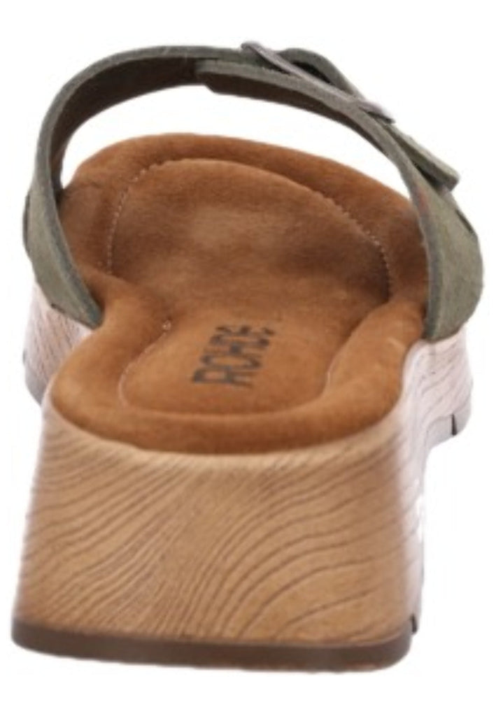 Rohde Pantoletten Veloursleder Oliv