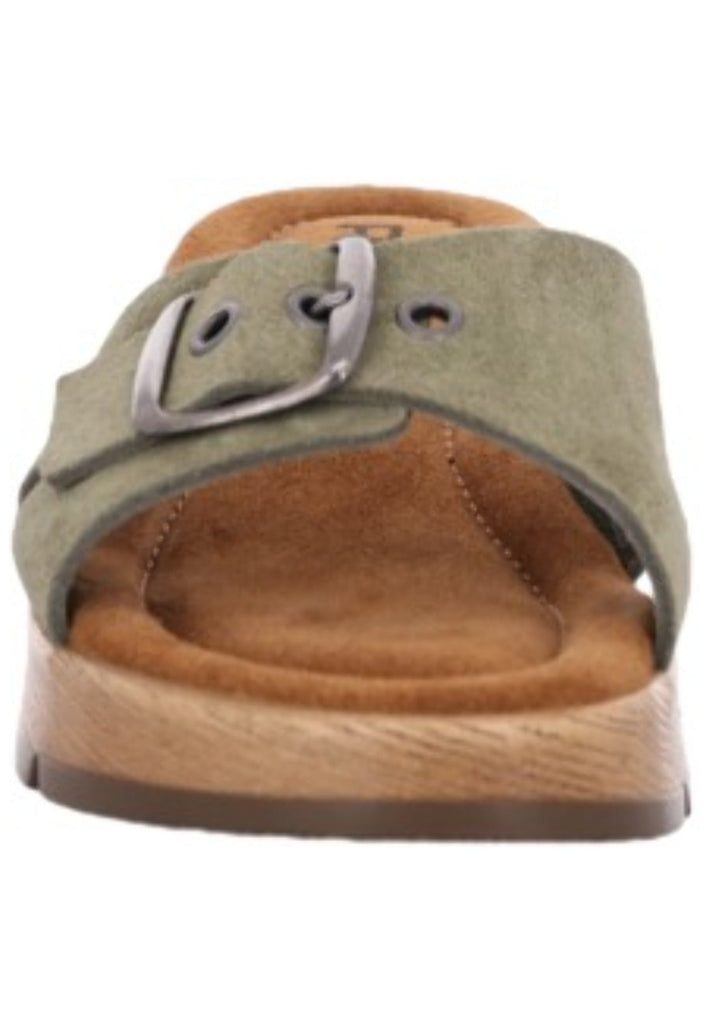 Rohde Pantoletten Veloursleder Oliv