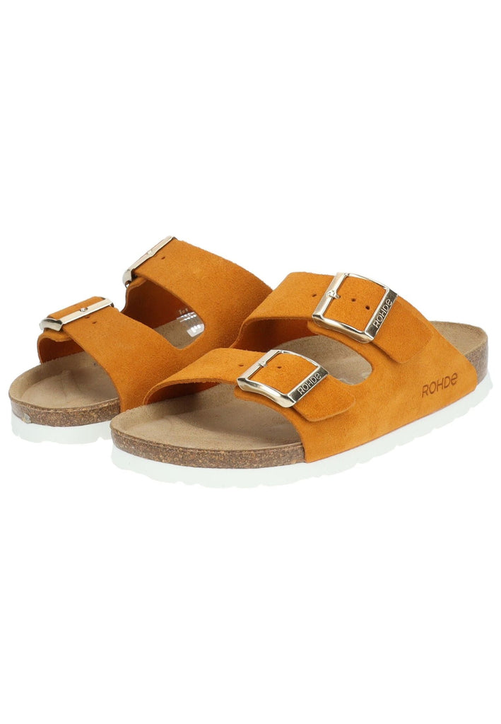 Rohde Pantoletten Veloursleder Orange